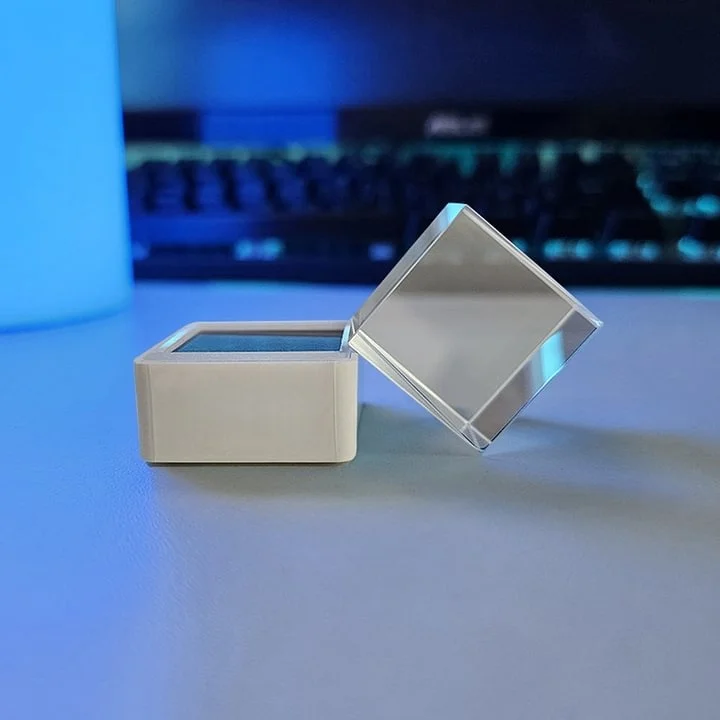Mini transparent holographic projector with WiFi, modern and decorative.